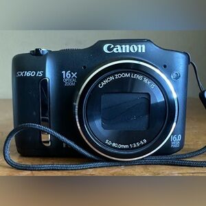 Canon PowerShot SX160 IS 16.0MP 720p HD 3" LCD Screen Digital Video Camera Black